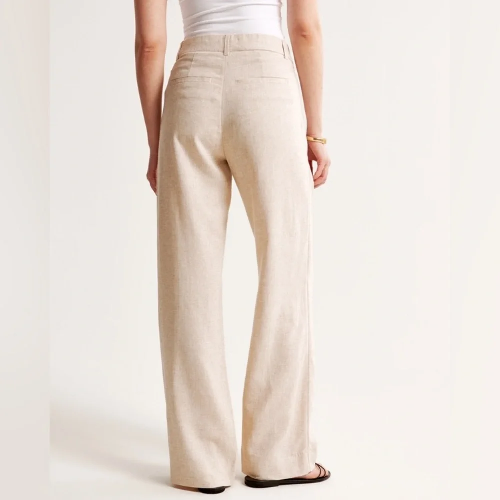 A&F Sloane Low Rise Tailored Linen-Blend Pant - Picture 8 of 9